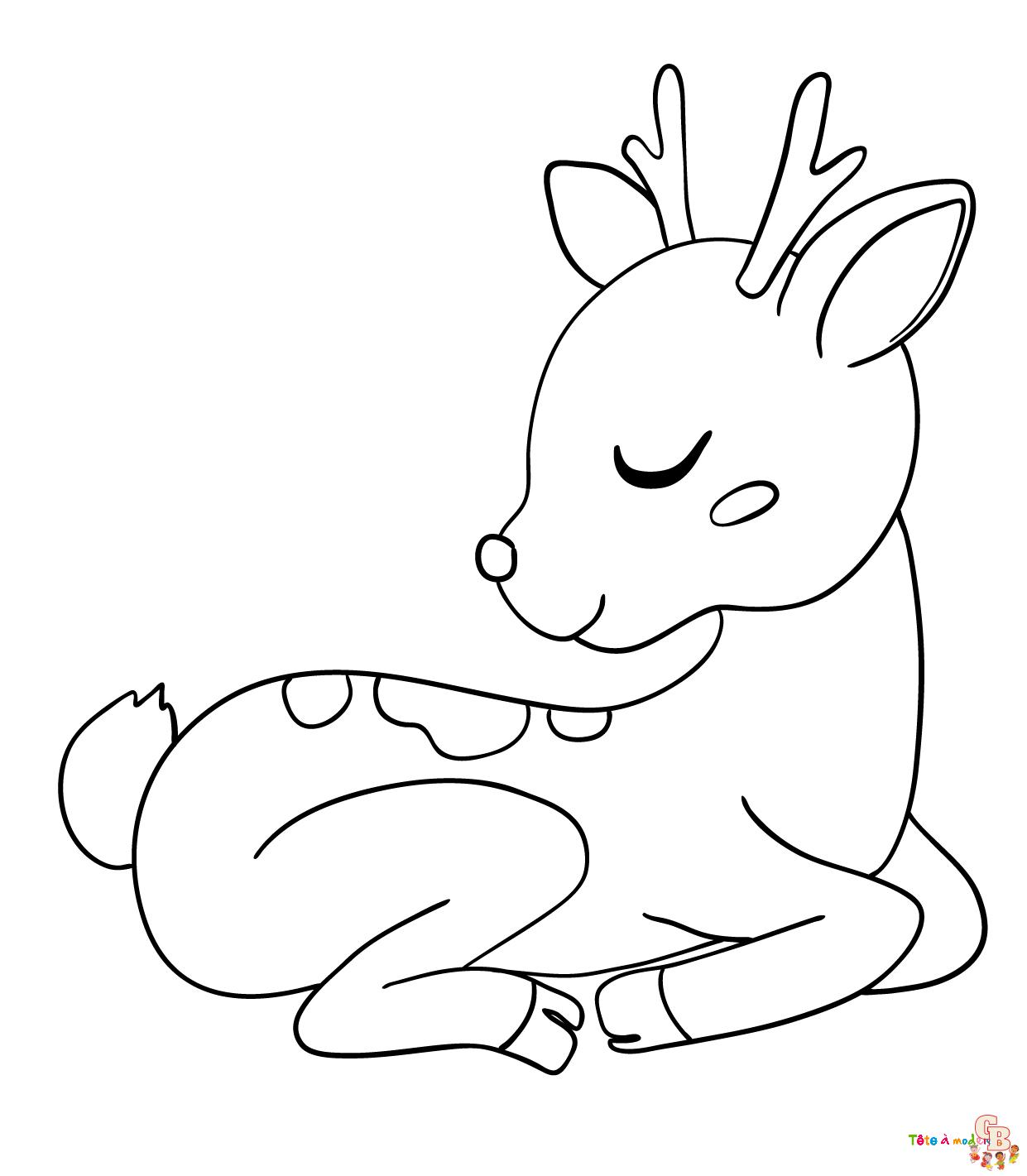 Coloriage biche bebe cerf