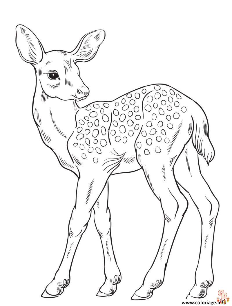 Coloriage biche bebe cerf