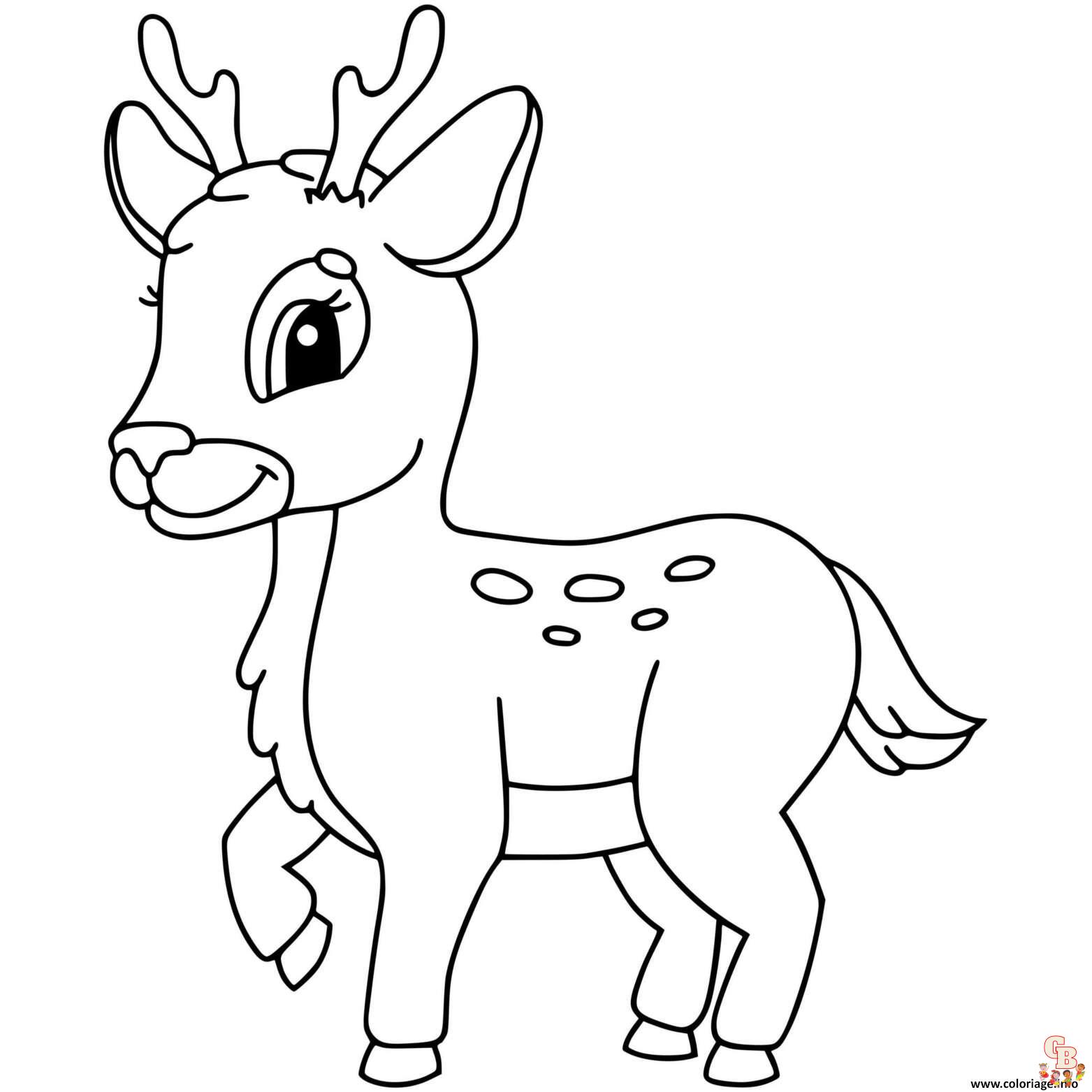 Coloriage biche bebe cerf