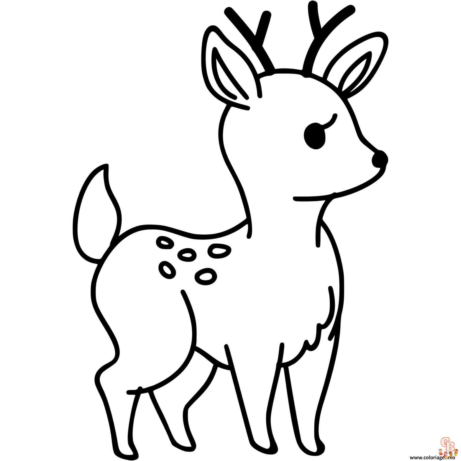 Coloriage biche bebe cerf