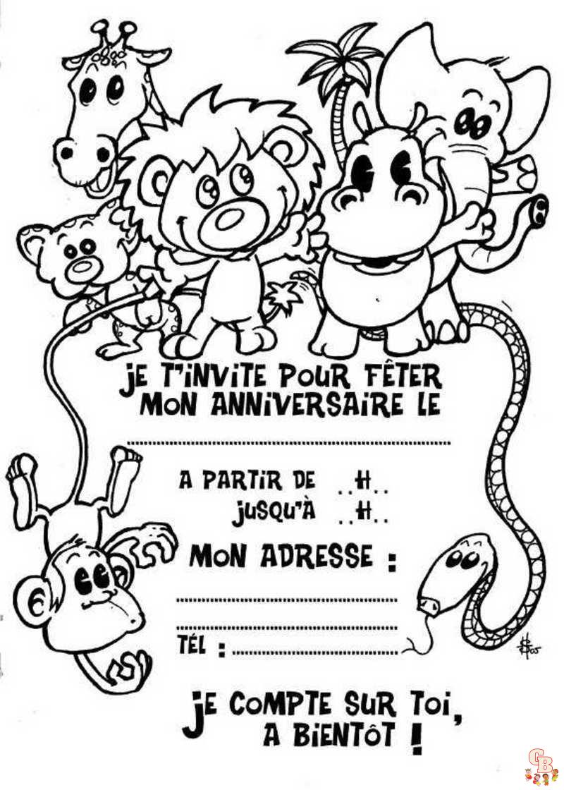 Coloriage carton invitation