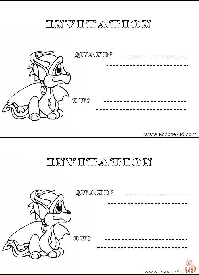 Coloriage carton invitation