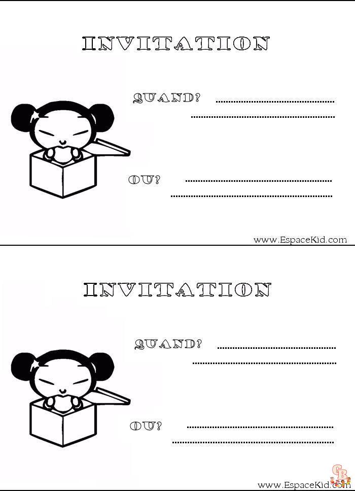 Coloriage carton invitation