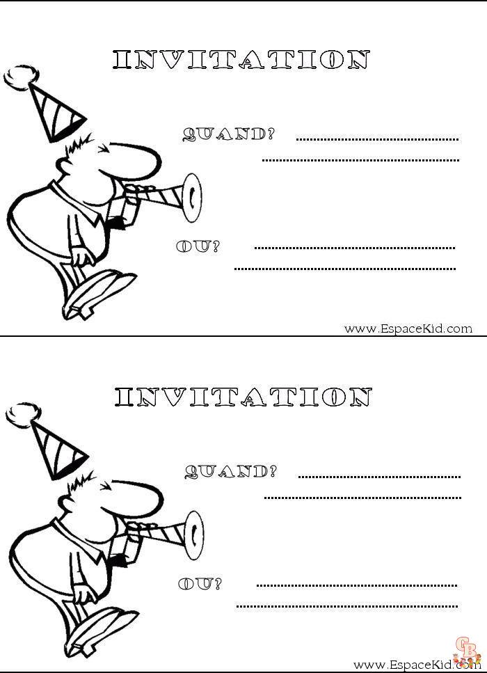 Coloriage carton invitation