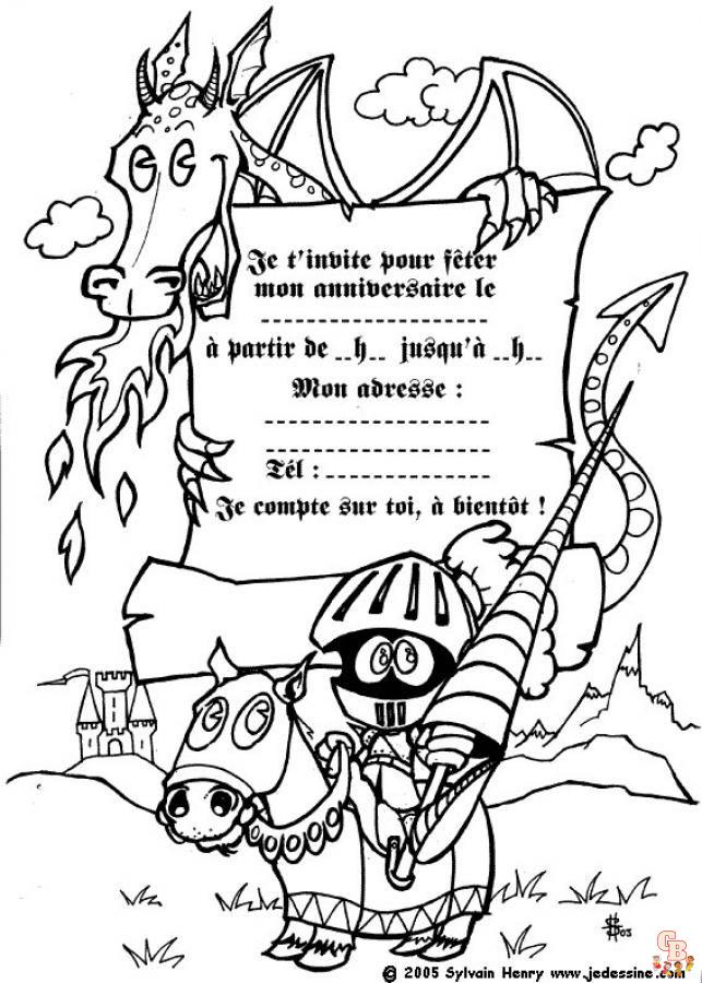 Coloriage carton invitation