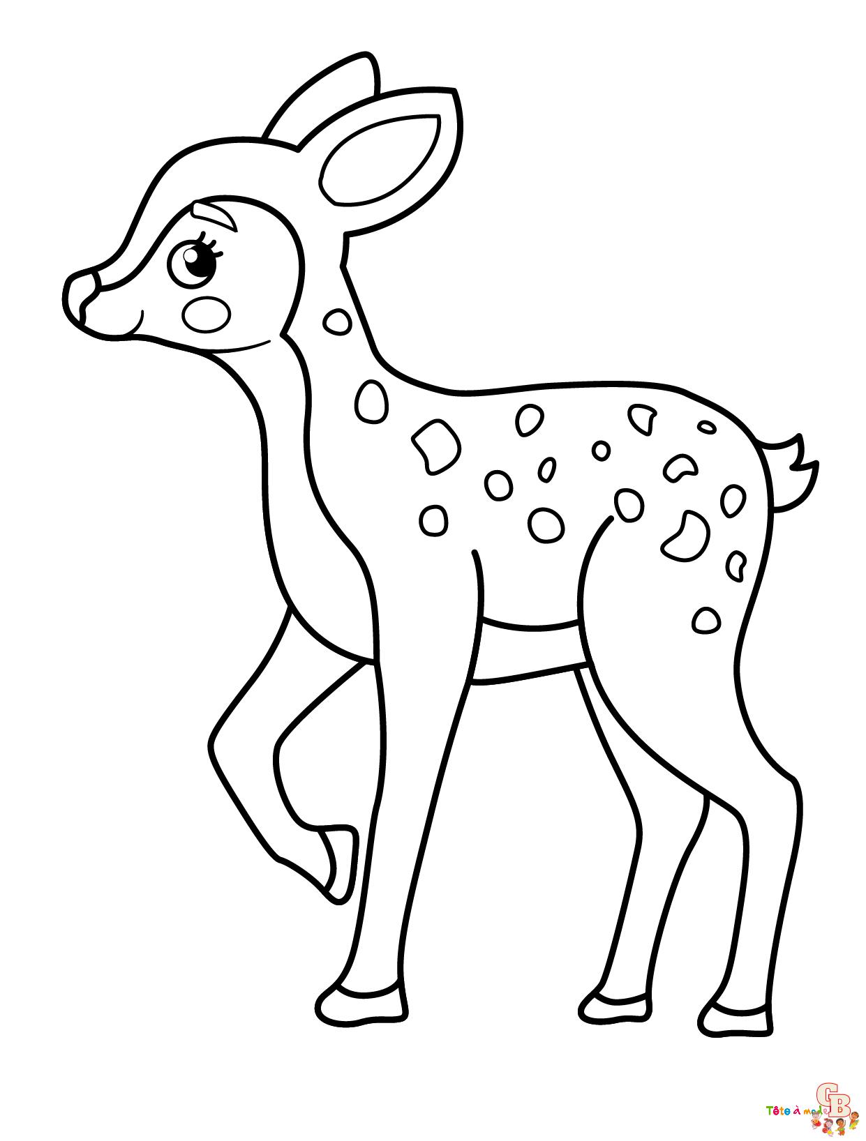 Coloriage cerf faon bebe