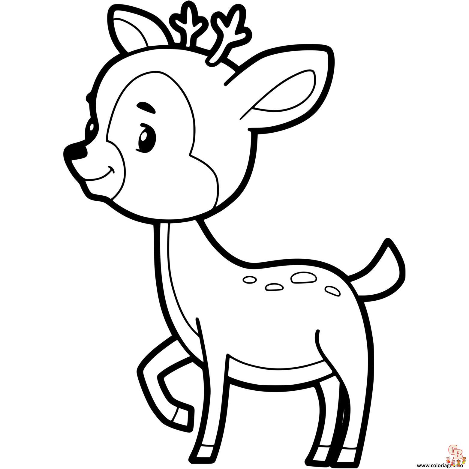 Coloriage cerf faon bebe