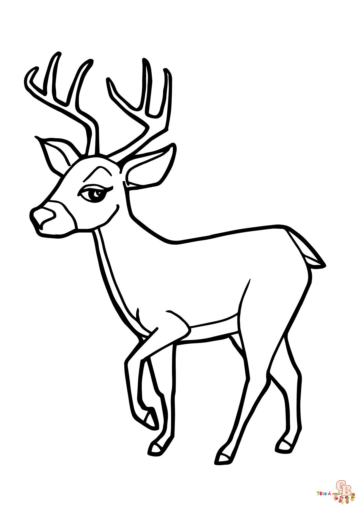 Coloriage cerf mignon adorable