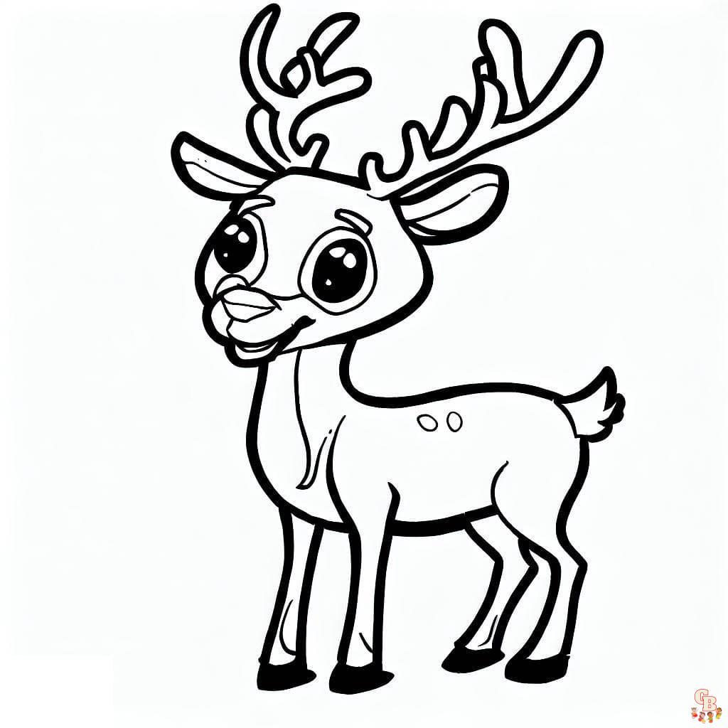 Coloriage cerf mignon adorable