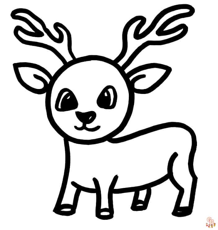 Coloriage cerf mignon adorable