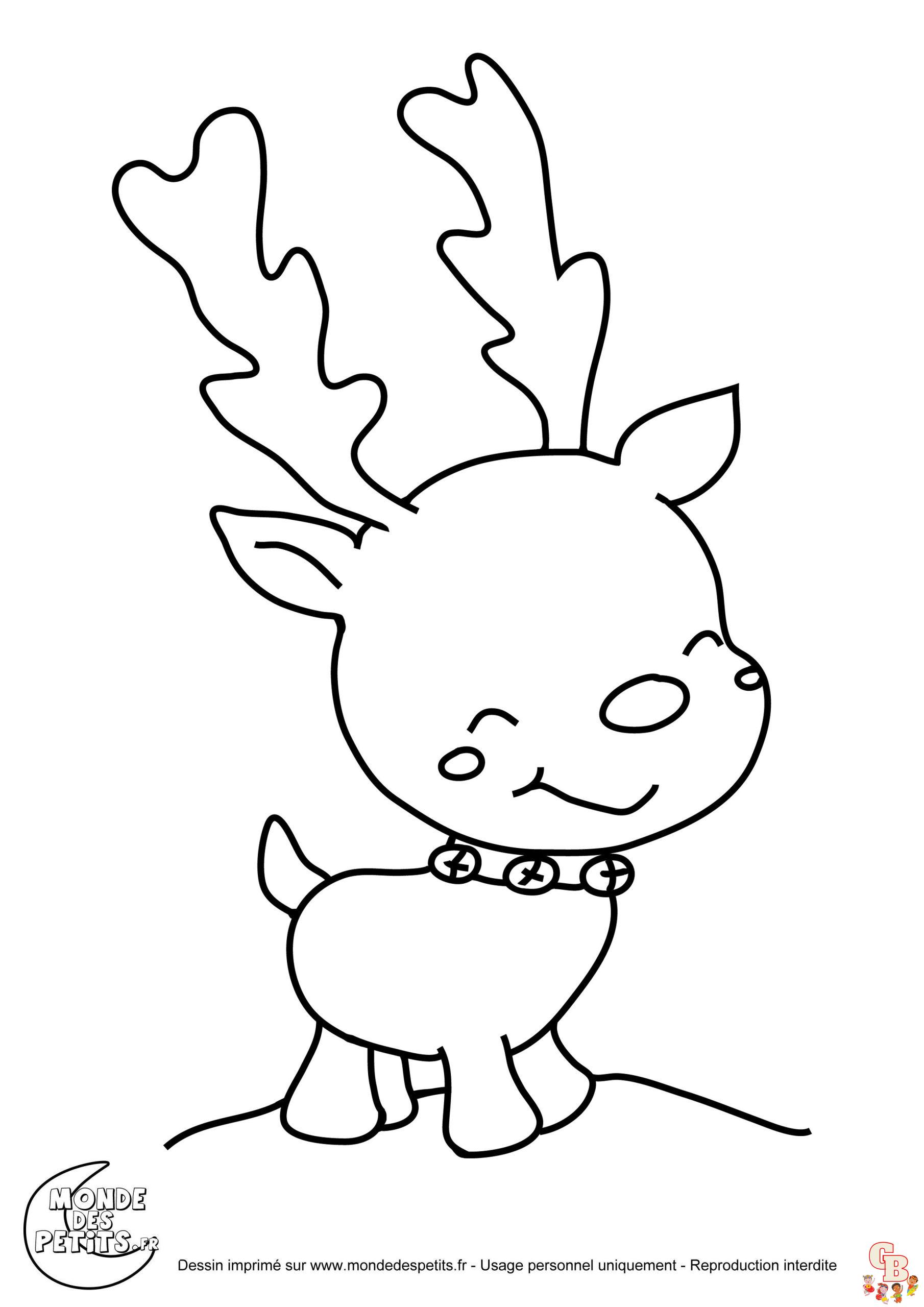 Coloriage cerf mignon facile