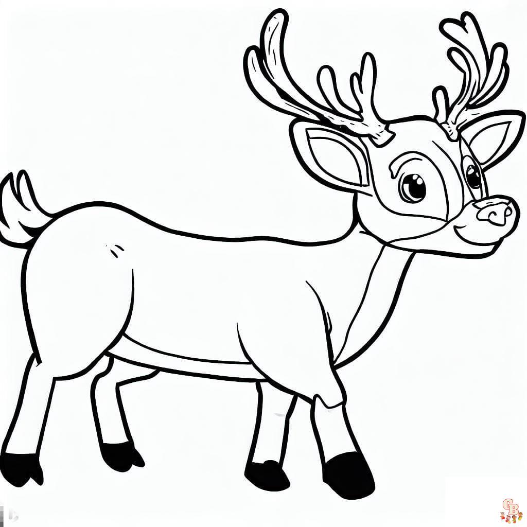 Coloriage cerf mignon facile