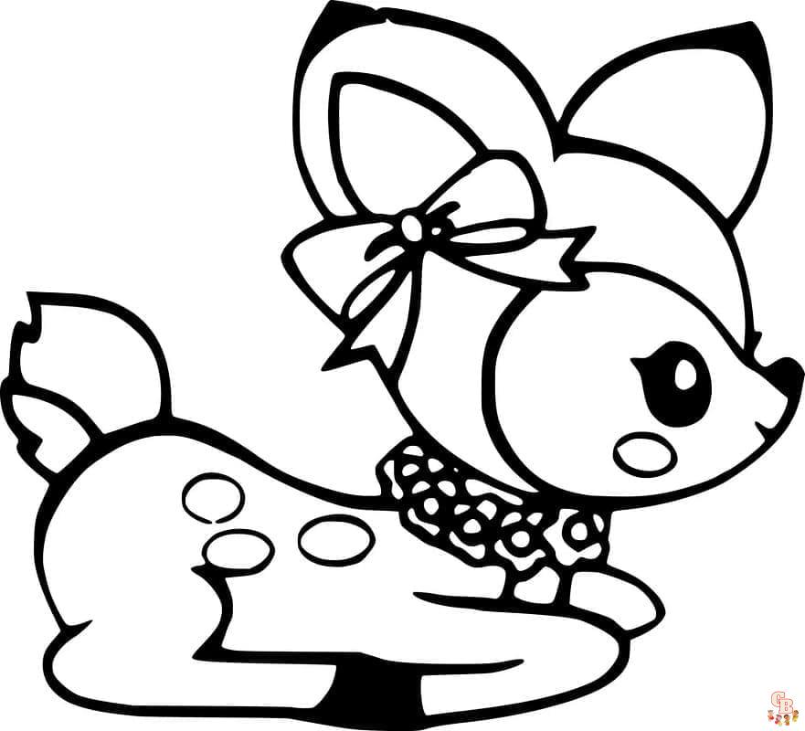 Coloriage faon biche mignon