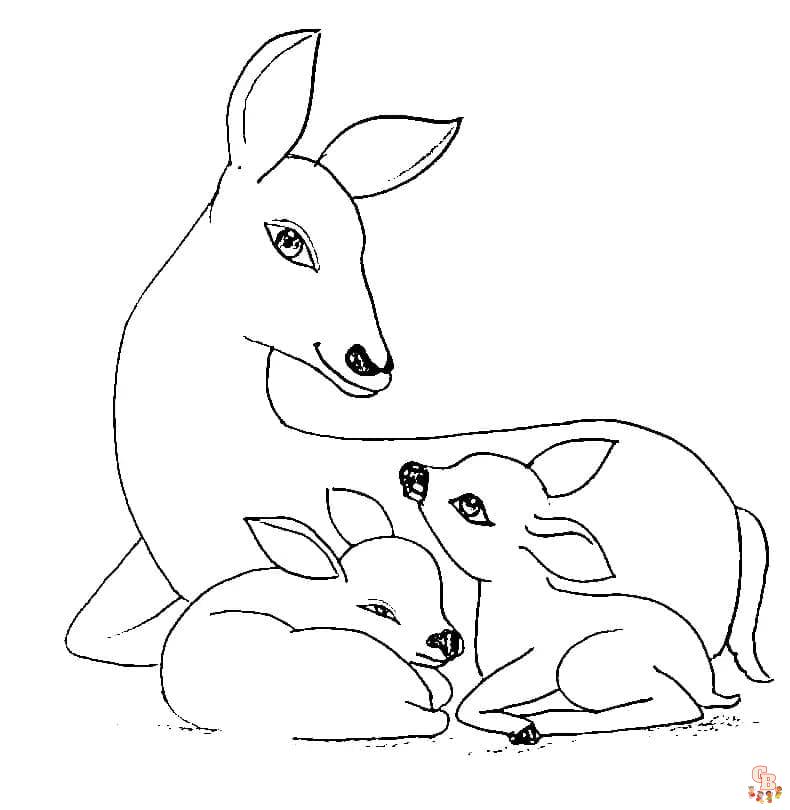 Coloriage faon biche mignon