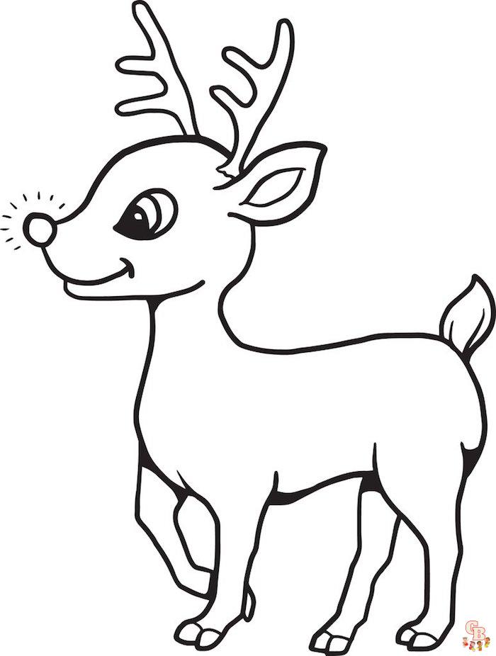 Coloriage tete de cerf simple facile