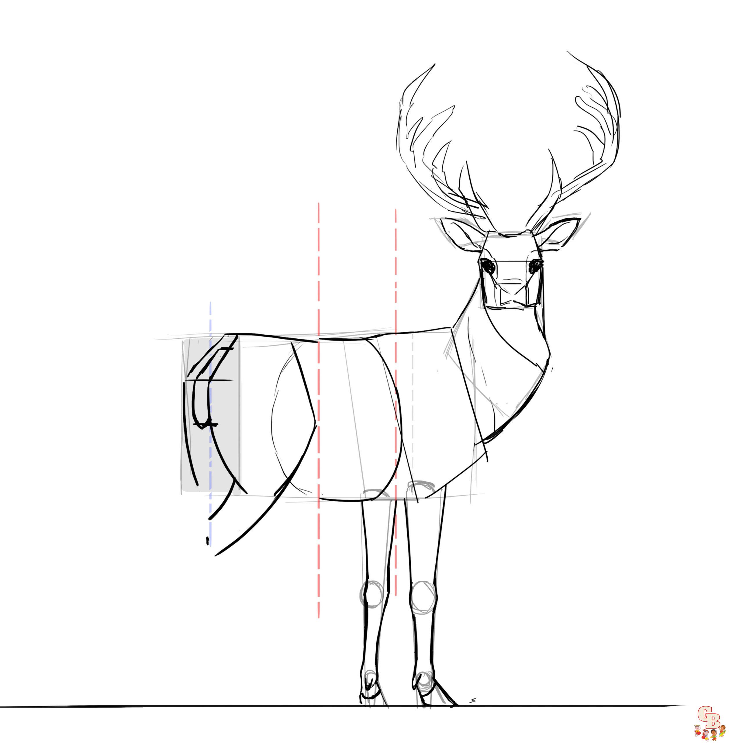 Coloriage tete de cerf simple facile