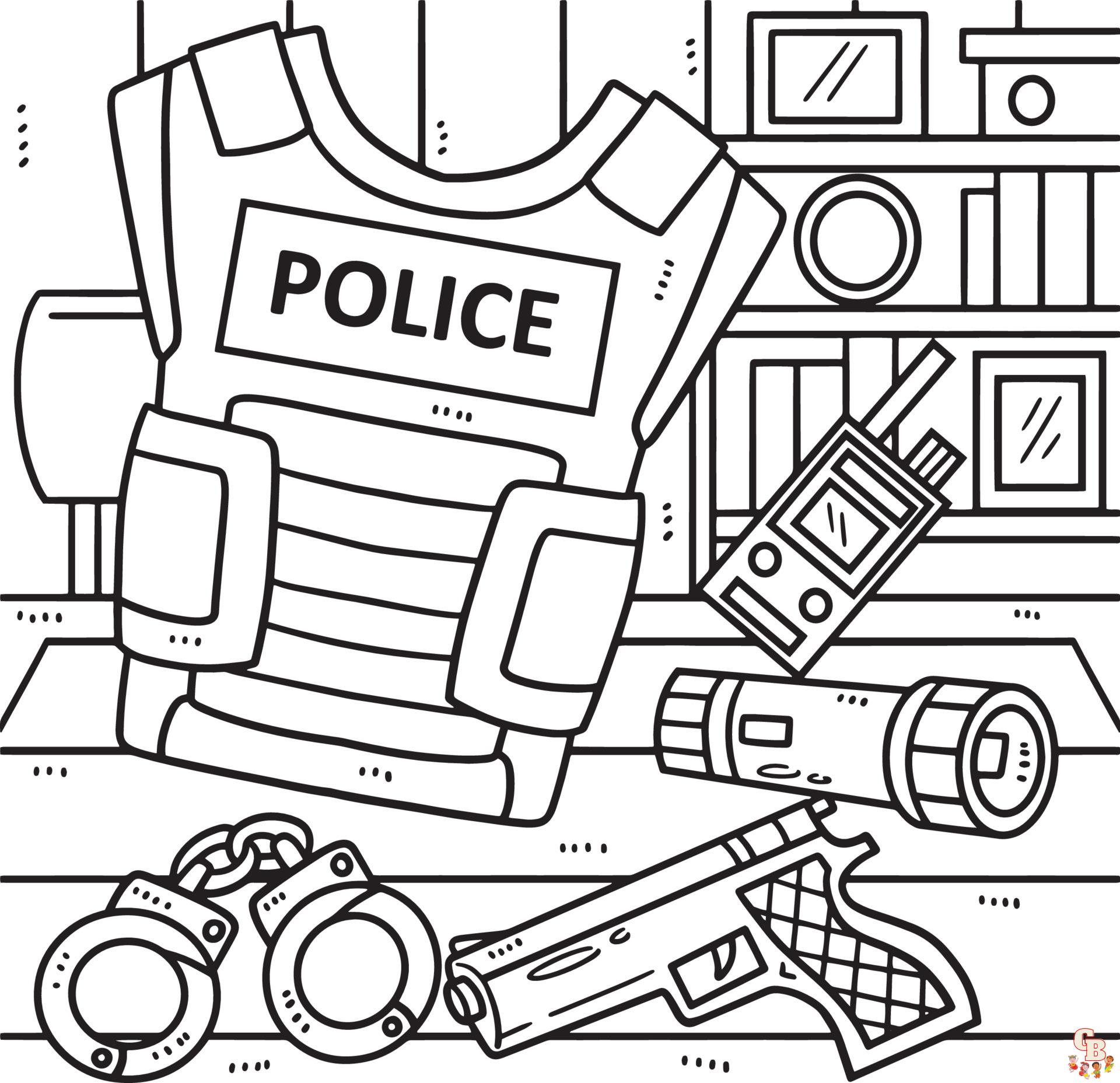 Coloriage Accessoire policier