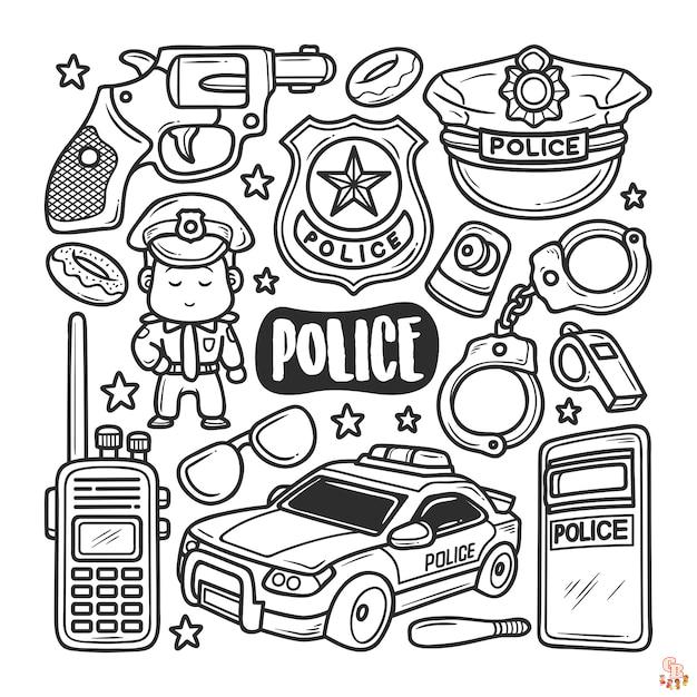 Coloriage Accessoire policier