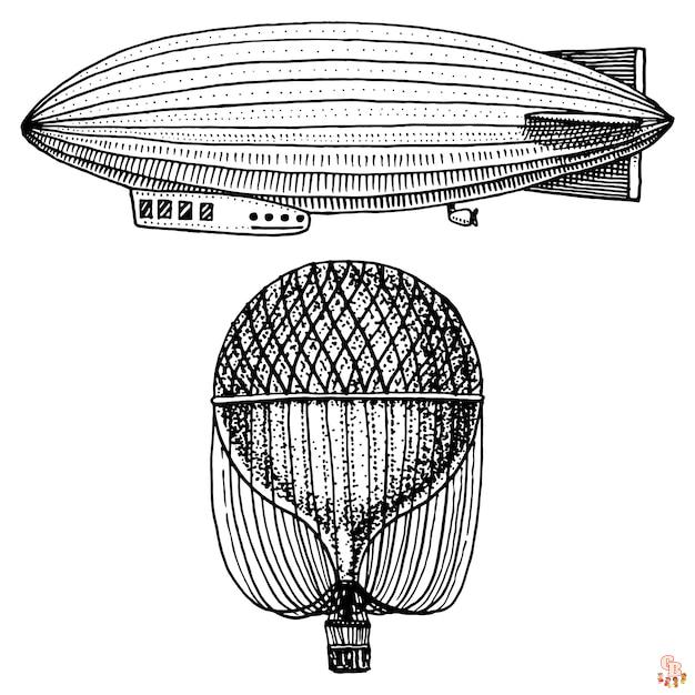 Coloriage Ballon dirigeable