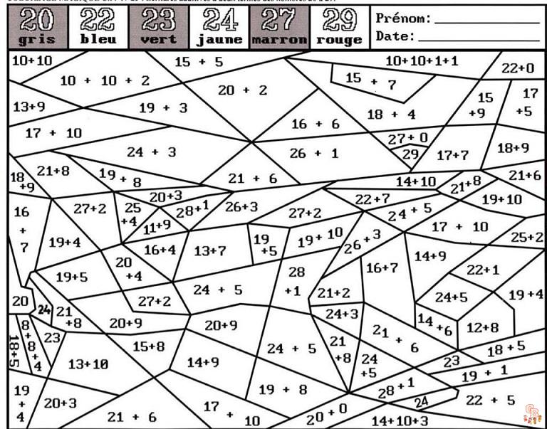 Coloriage Calcul