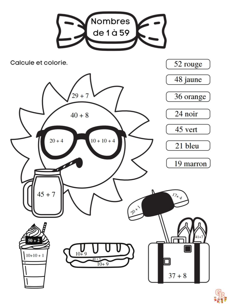 Coloriage Calcul