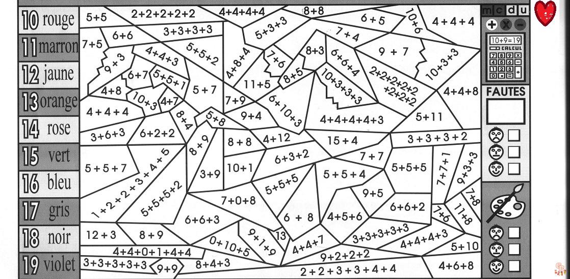 Coloriage Calcul