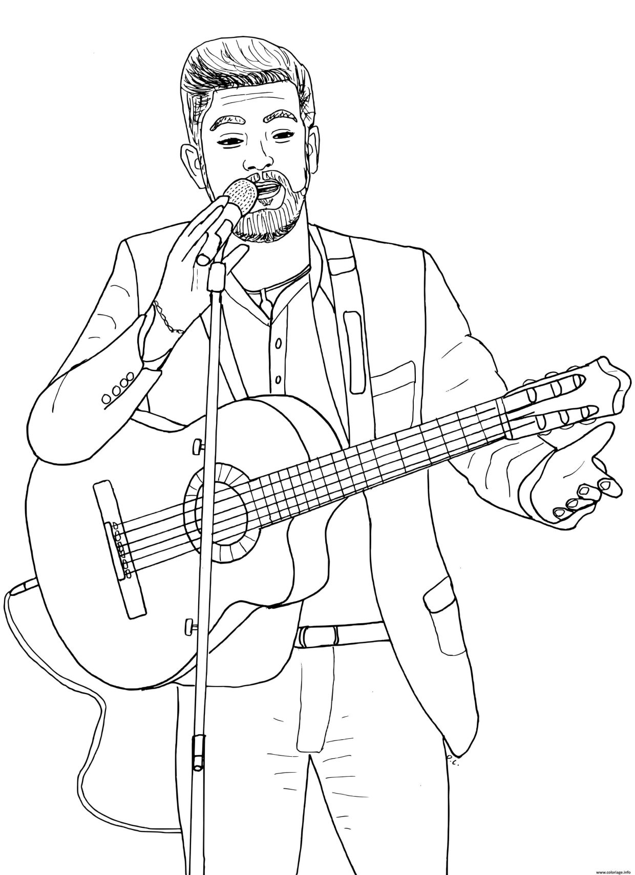 Coloriage Chanteur