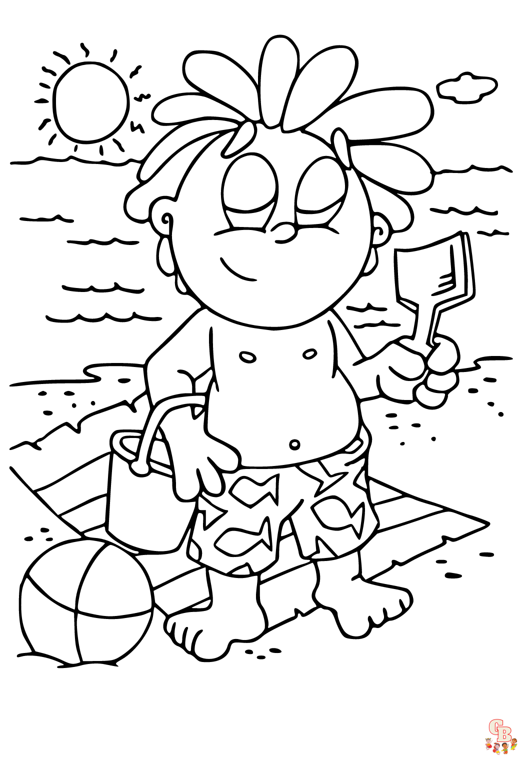 Coloriage Course sur la plage