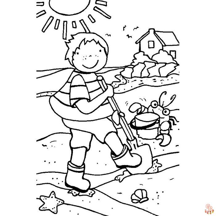 Coloriage Course sur la plage