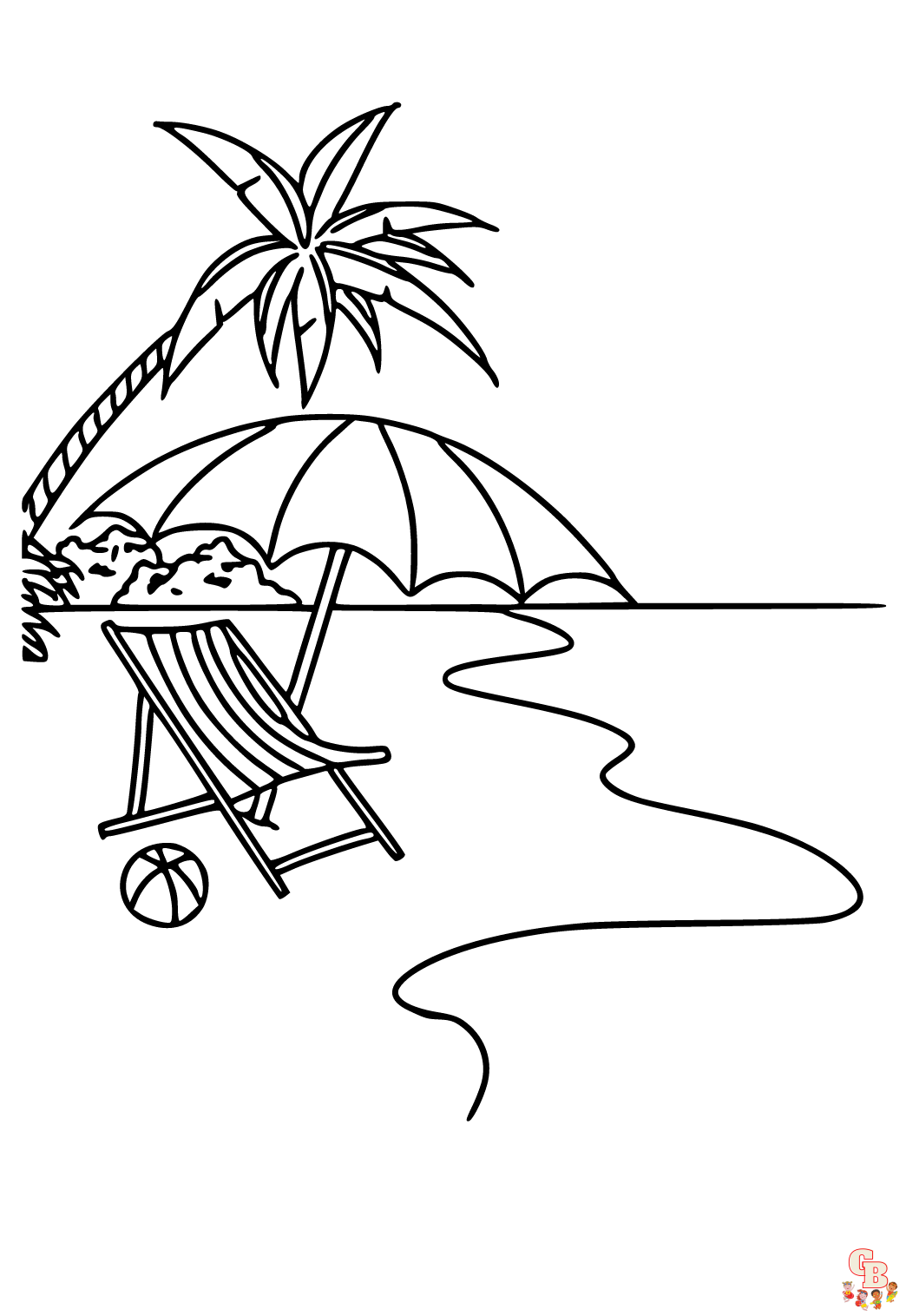 Coloriage Course sur la plage