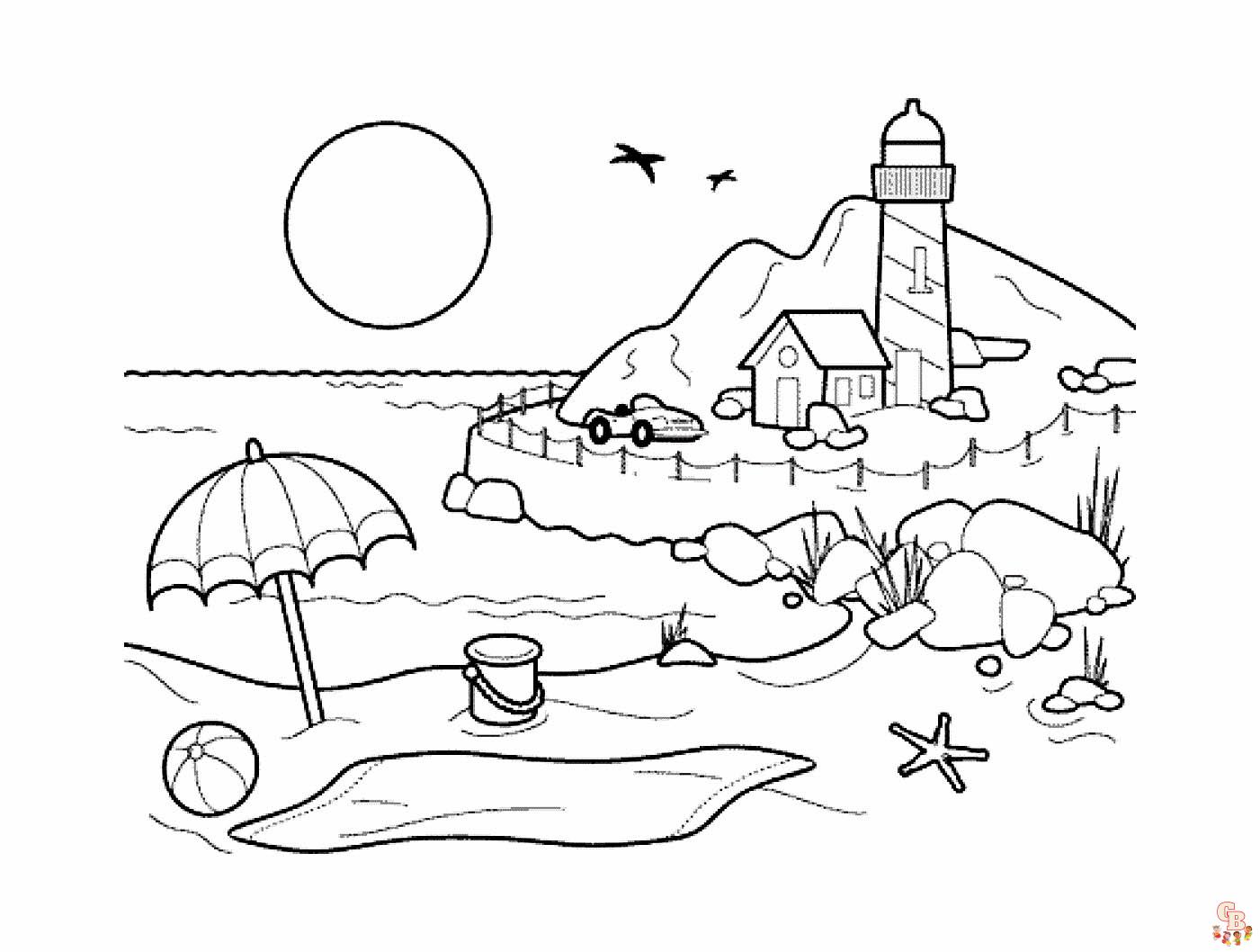 Coloriage Course sur la plage