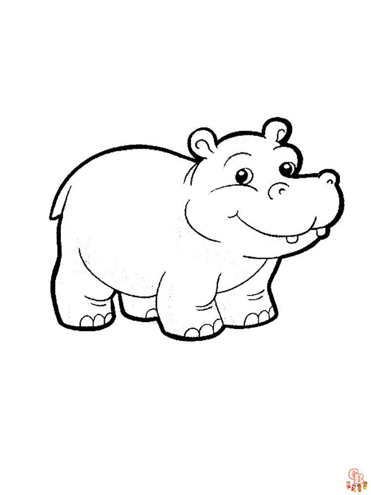 Coloriage Hippopotame