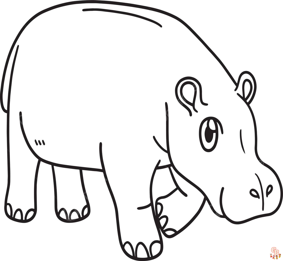 Coloriage Hippopotame