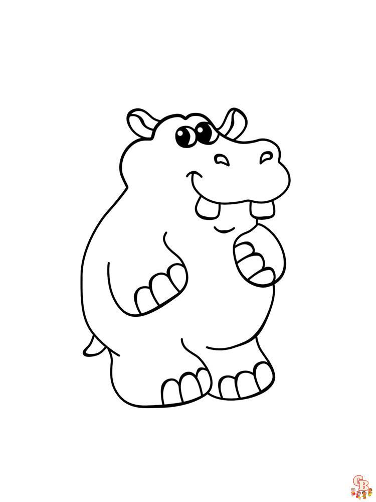 Coloriage Hippopotame