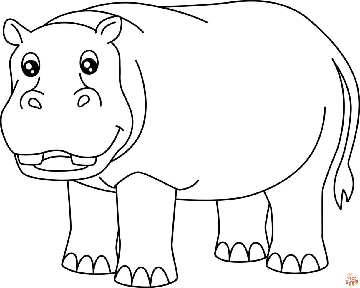 Coloriage Hippopotame