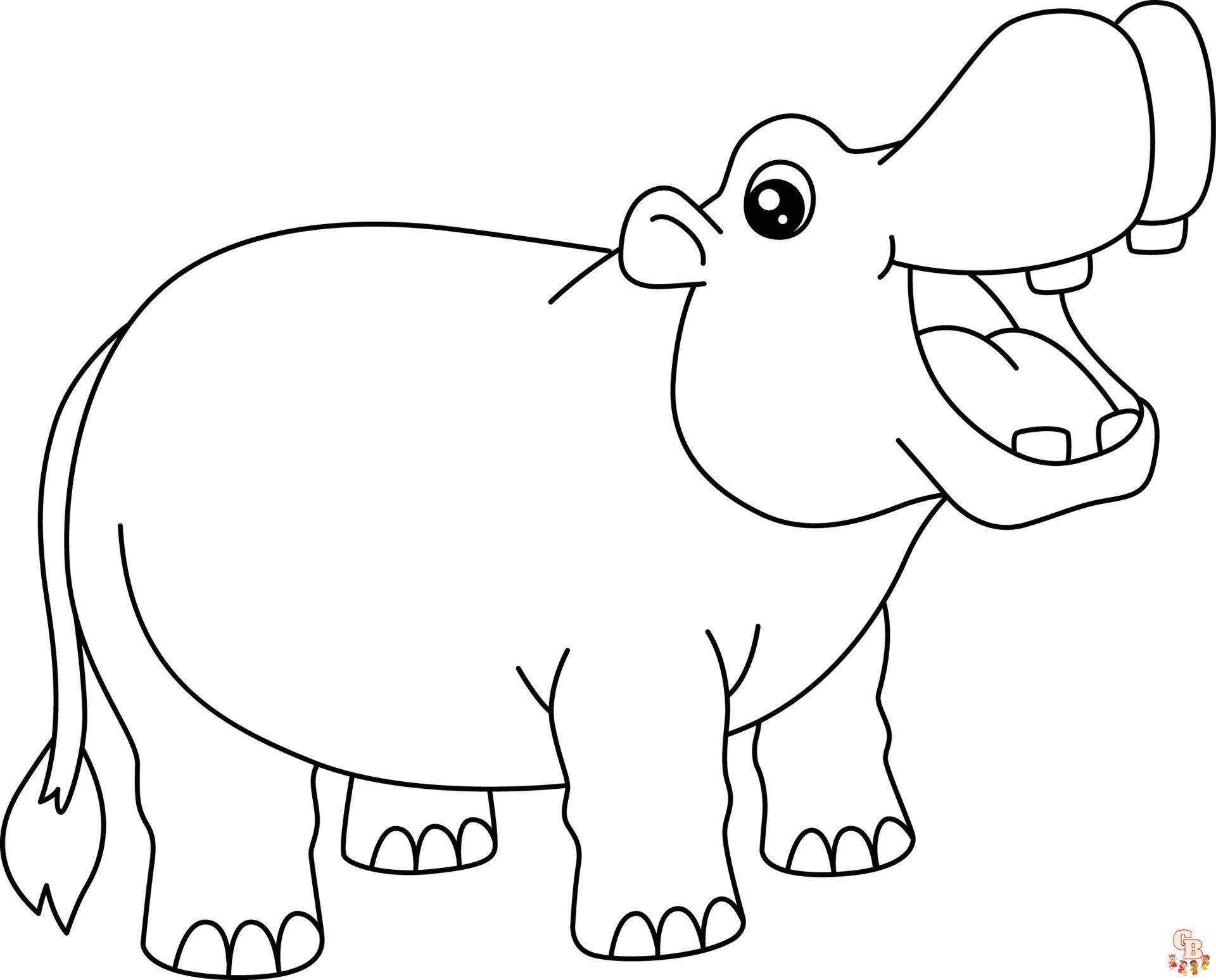 Coloriage Hippopotame