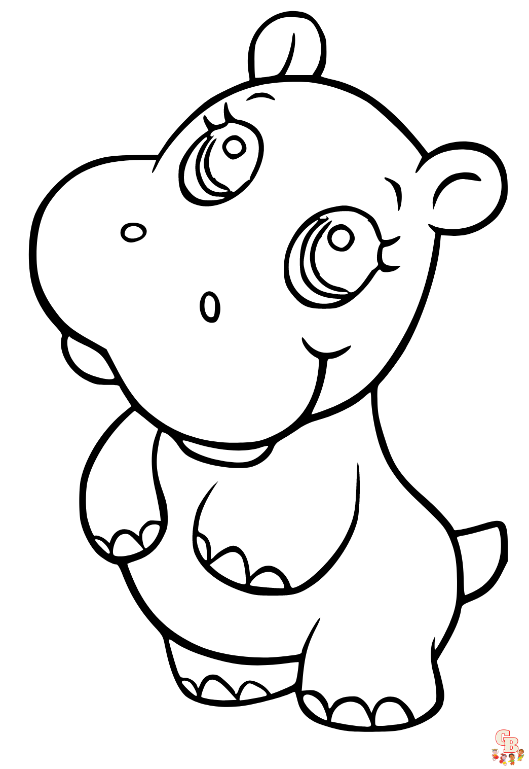 Coloriage Hippopotame