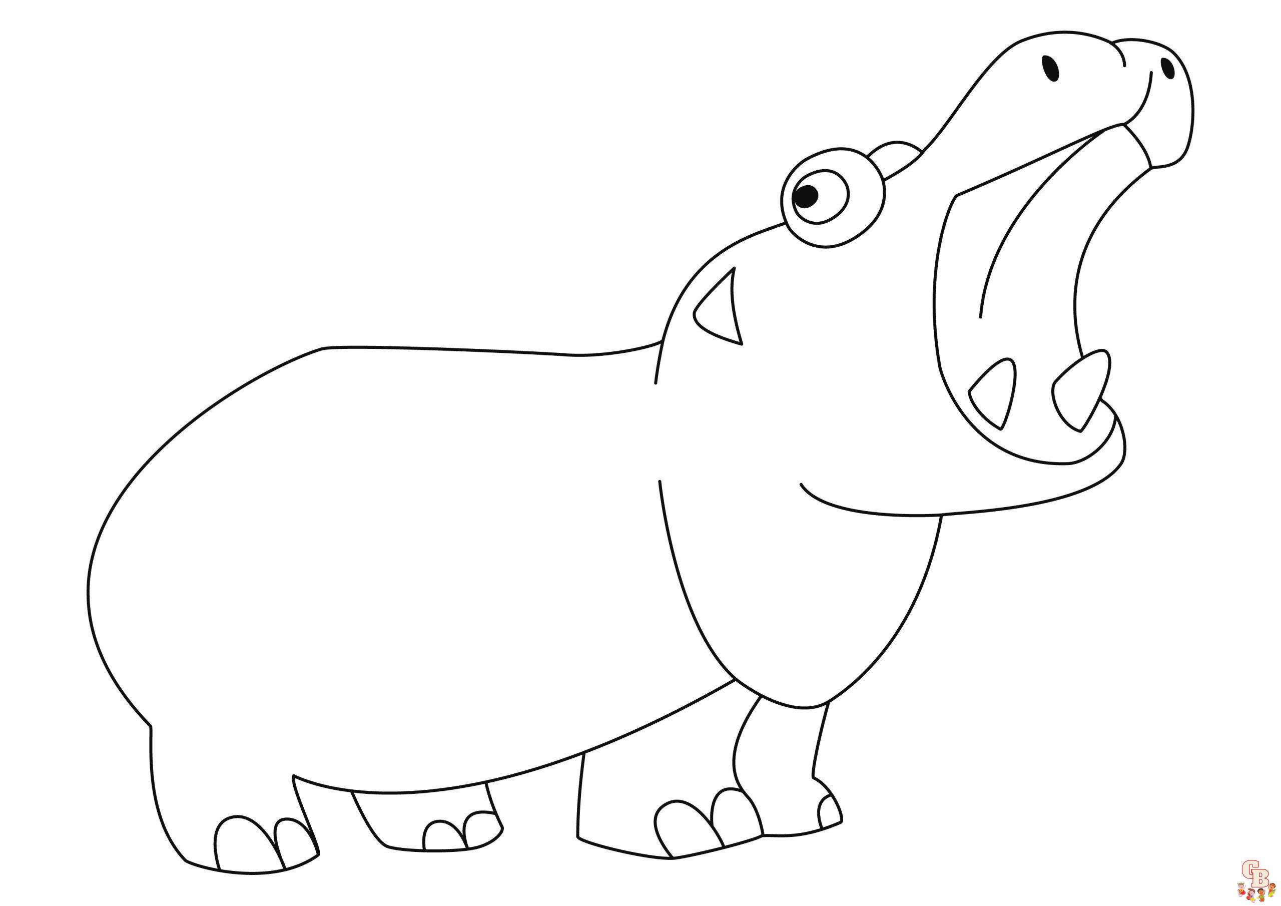 Coloriage Hippopotame