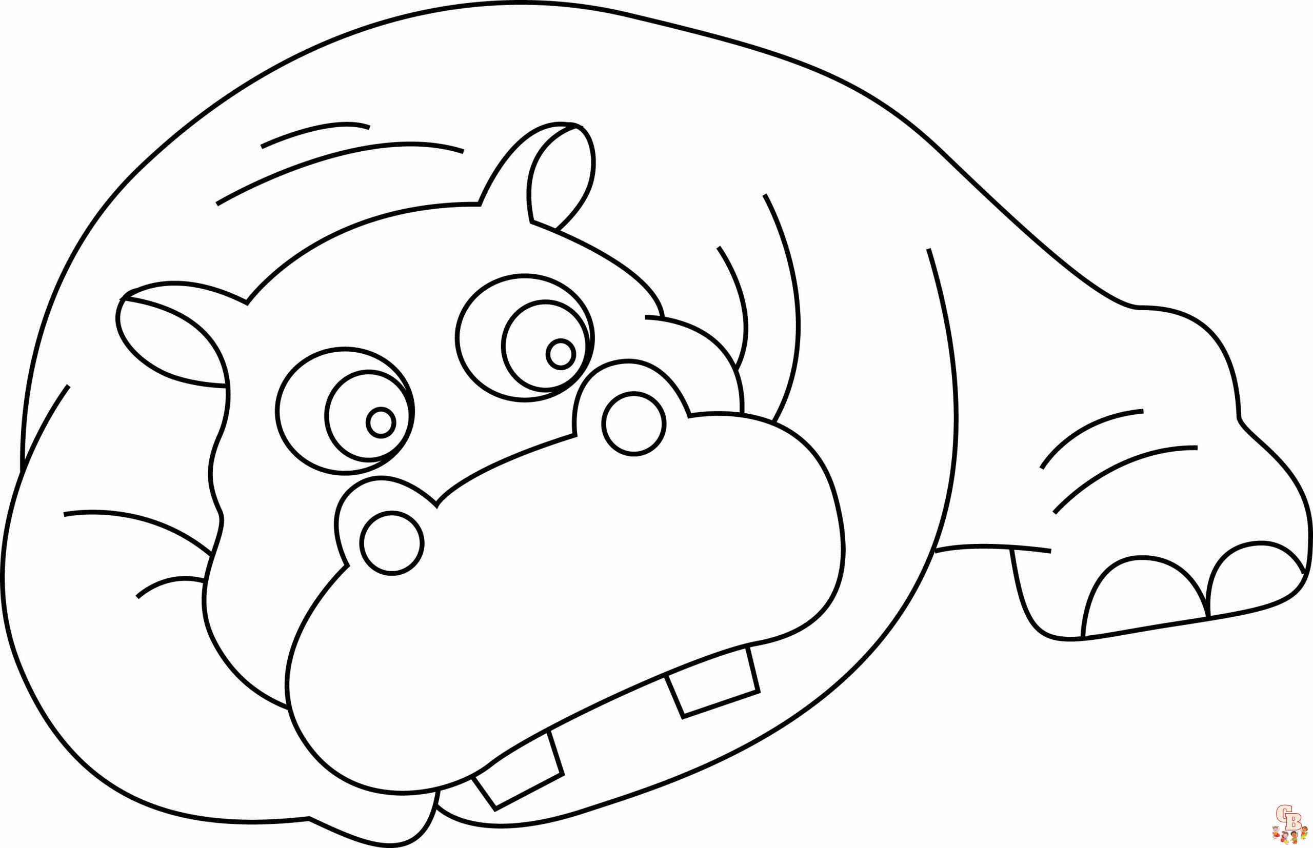 Coloriage Hippopotame