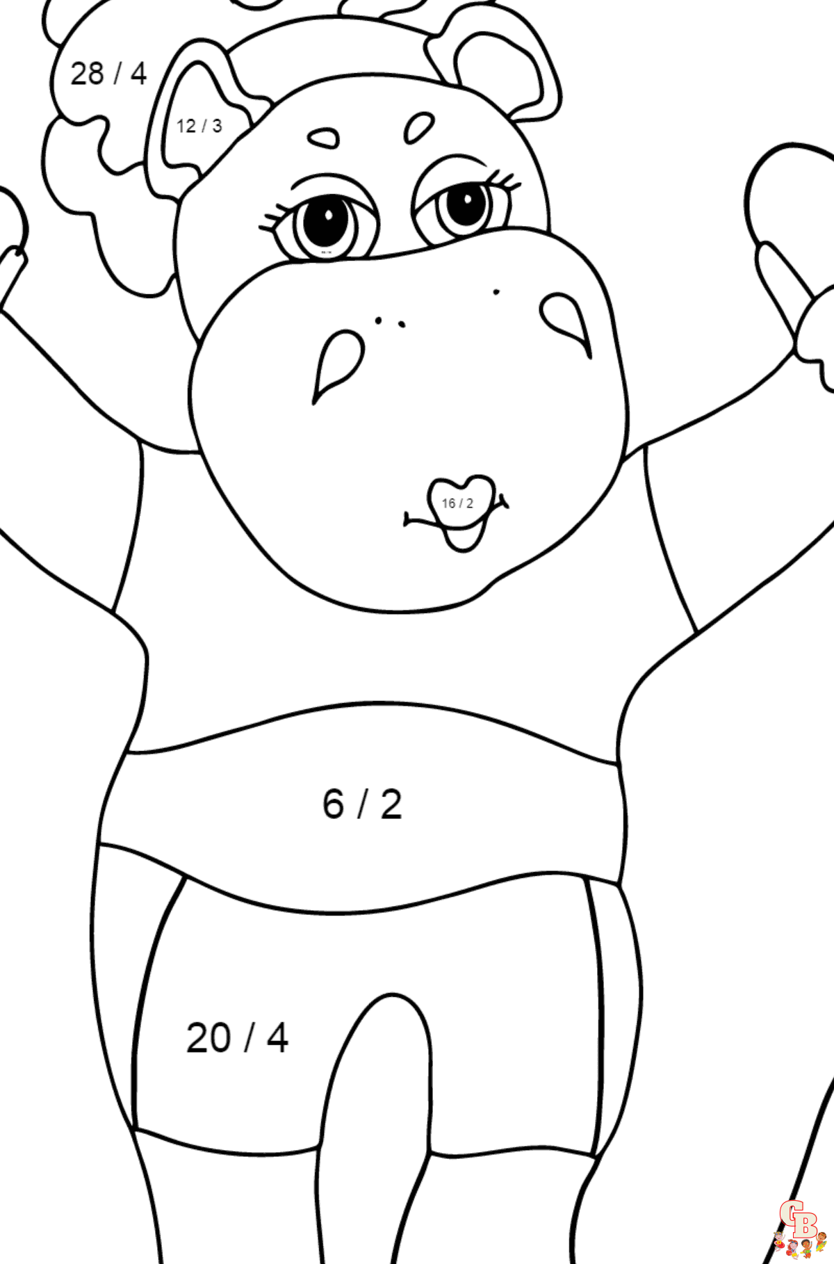 Coloriage Hippopotame