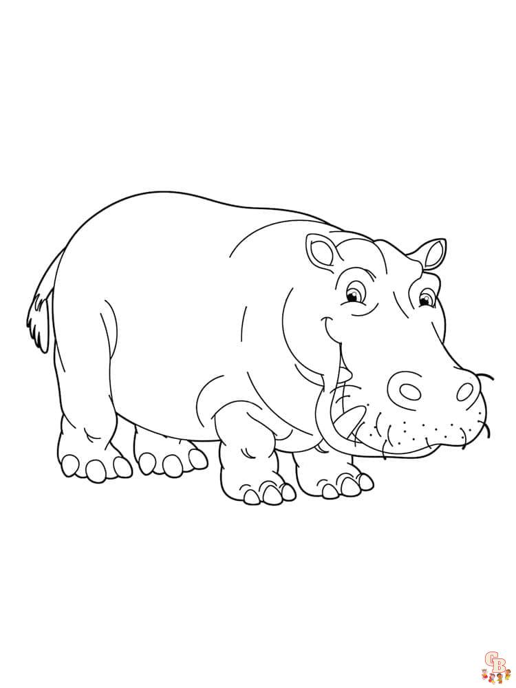 Coloriage Hippopotame