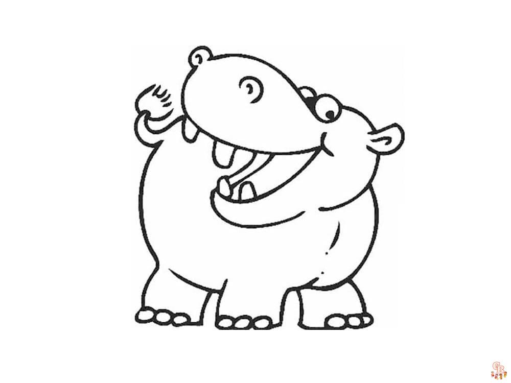 Coloriage Hippopotame