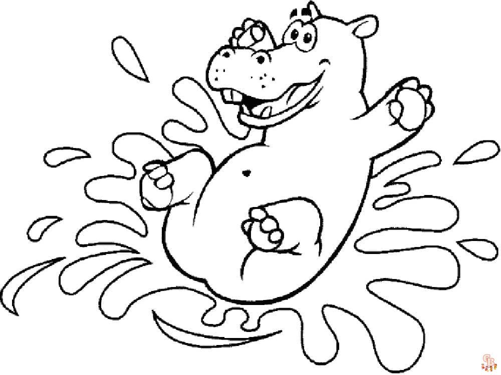 Coloriage Hippopotame