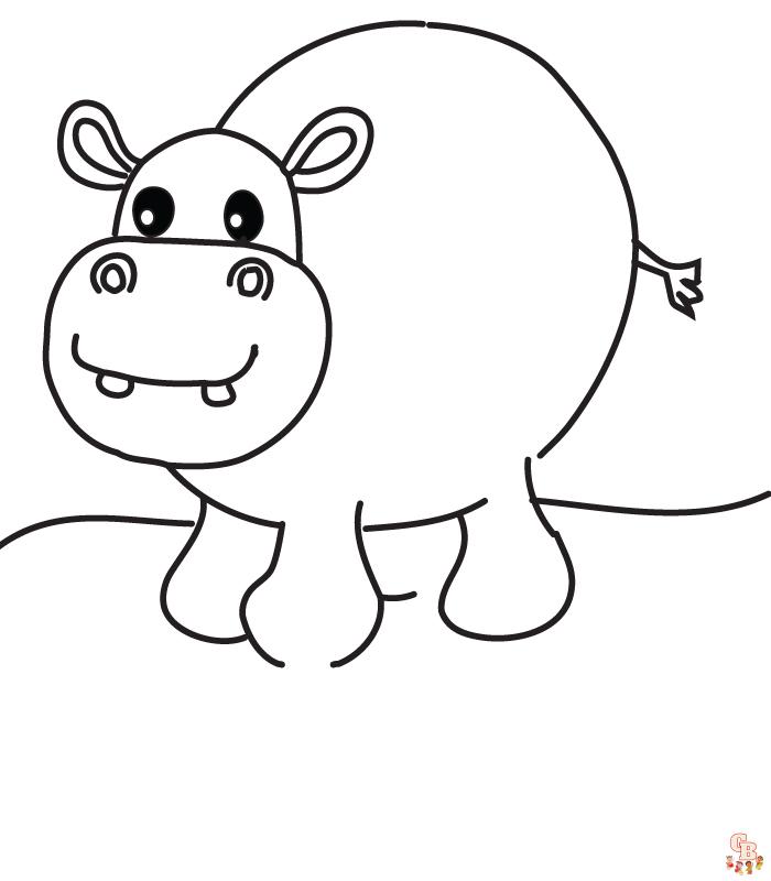 Coloriage Hippopotame