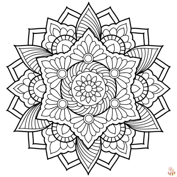 Coloriage Imprimer le modele de mandala