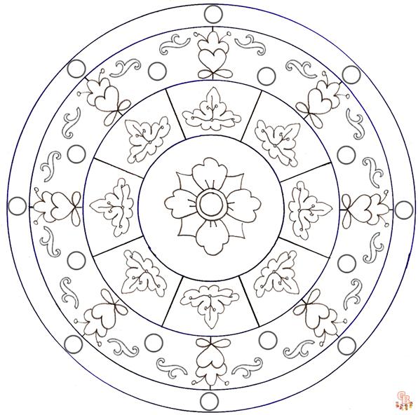 Coloriage Imprimer le modele de mandala