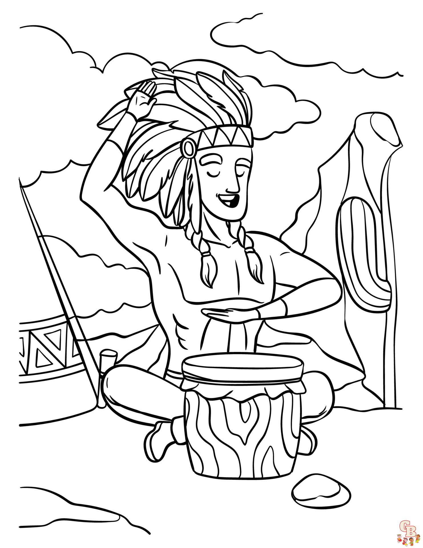 Coloriage Indien