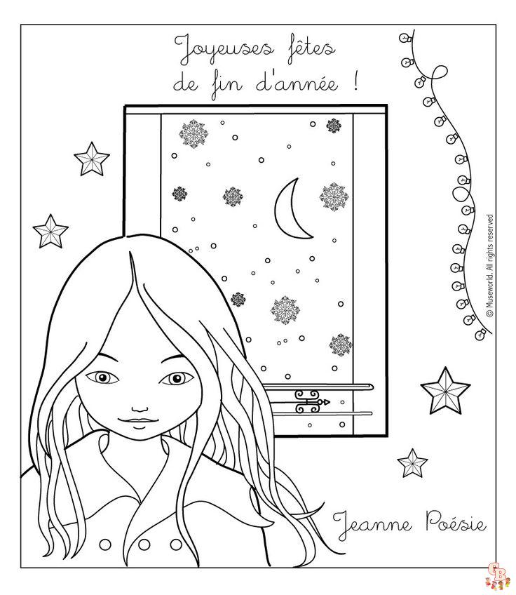 Coloriage Jeanne Poesie