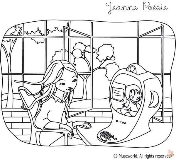 Coloriage Jeanne Poesie