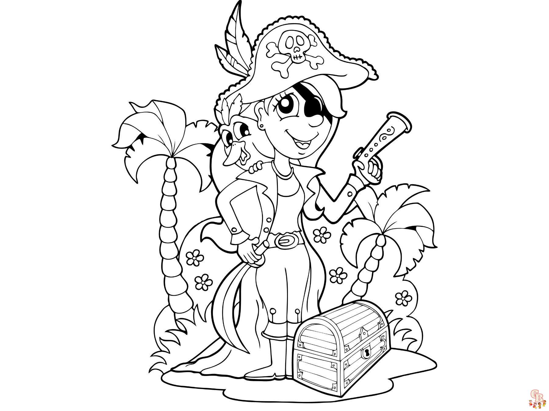 Coloriage La famille pirate